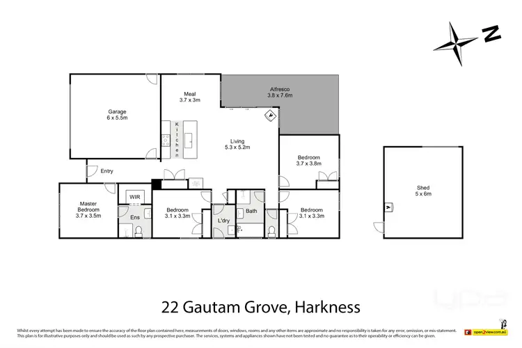 Floorplan of Homely house listing, 22 Gautam Grove, Harkness VIC 3337
