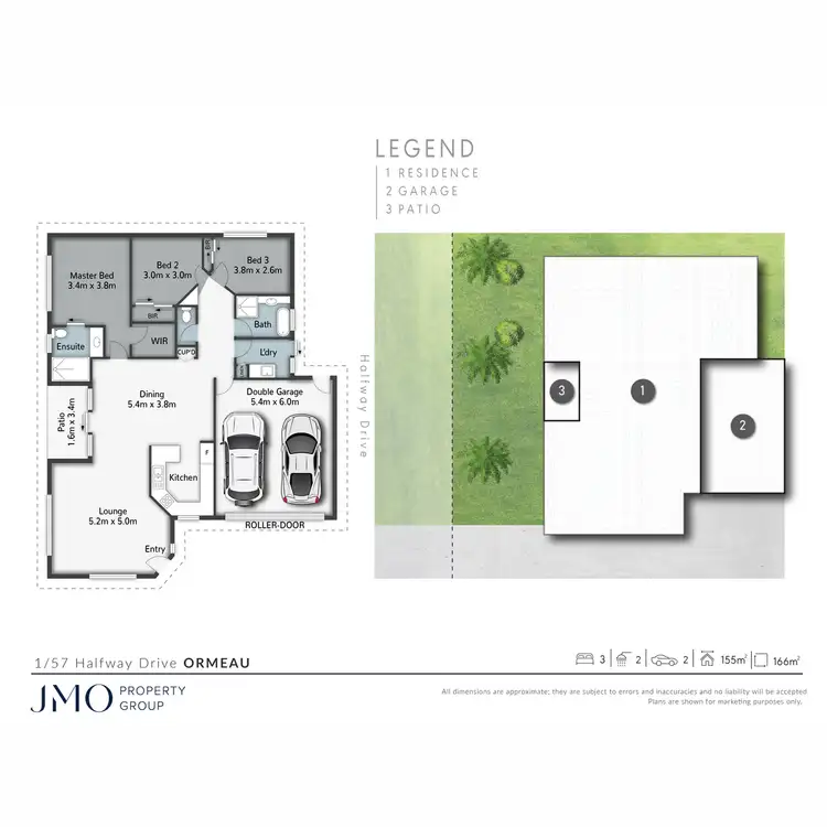 Floorplan of Homely semi-detached listing, 1/57 Halfway Drive, Ormeau QLD 4208