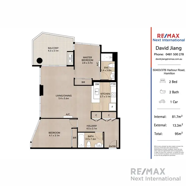 Floorplan of Homely apartment listing, 50403/37B Harbour Road, Hamilton QLD 4007