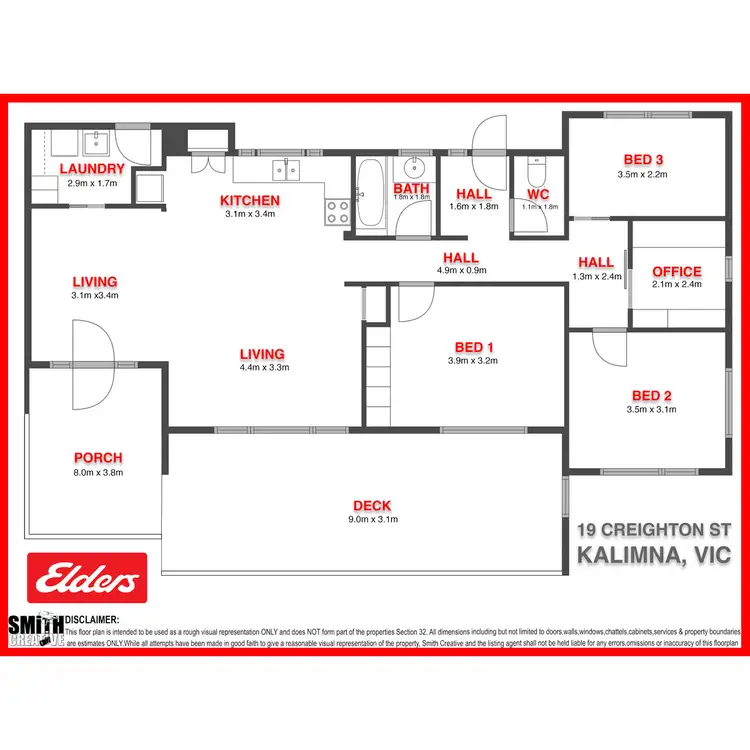 Floorplan of Homely house listing, 19 Creighton Street, Kalimna VIC 3909