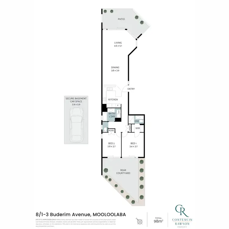 Floorplan of Homely unit listing, 8/1-3 Buderim Avenue, Mooloolaba QLD 4557