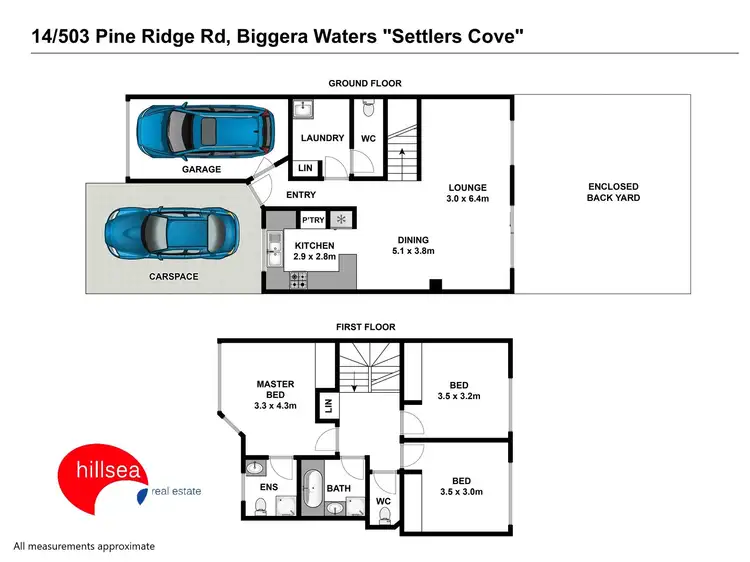 Floorplan of Homely townhouse listing, 14/503 Pine Ridge Road, Biggera Waters QLD 4216