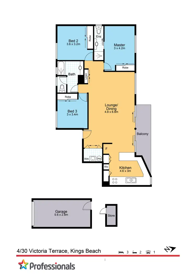 Floorplan of Homely unit listing, 4/30 Victoria Terrace, Kings Beach QLD 4551