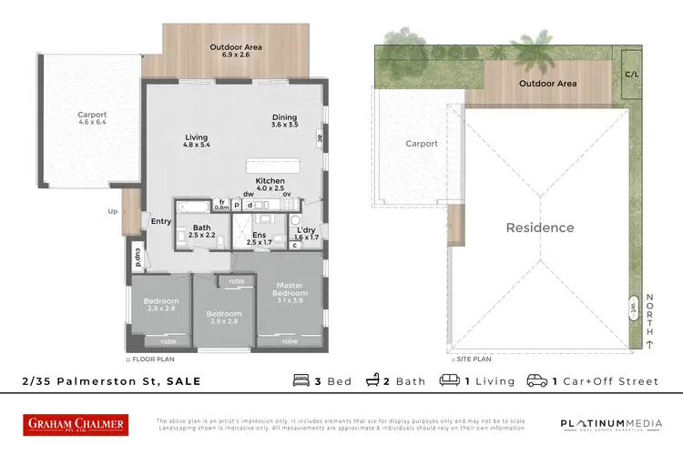 Floorplan of Homely townhouse listing, 2/35 Palmerston Street, Sale VIC 3850