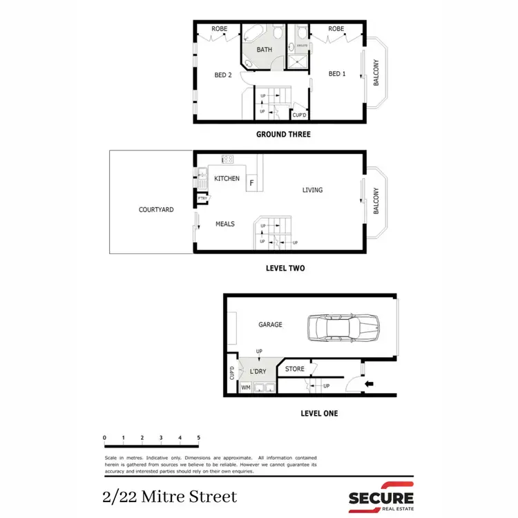 Floorplan of Homely townhouse listing, 2/22 Mitre Street, St Lucia QLD 4067