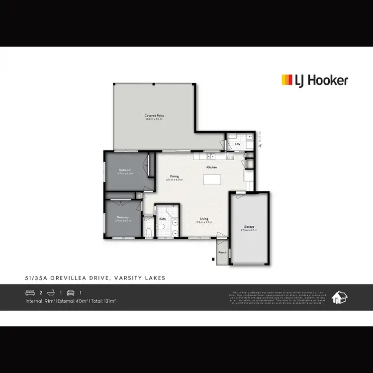 Floorplan of Homely villa listing, 51/35A Grevillea Drive, Varsity Lakes QLD 4227