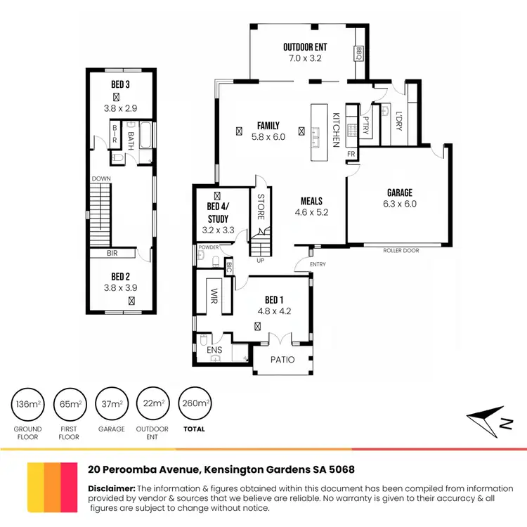 Floorplan of Homely house listing, 20 Peroomba Avenue, Kensington Gardens SA 5068