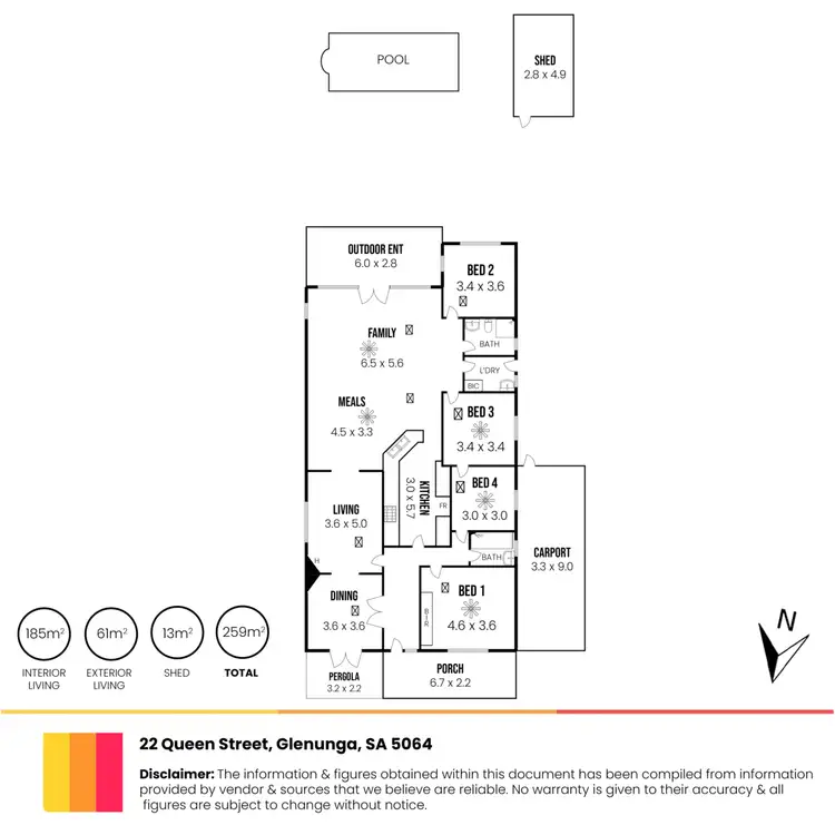 Floorplan of Homely house listing, 22 Queen Street, Glenunga SA 5064