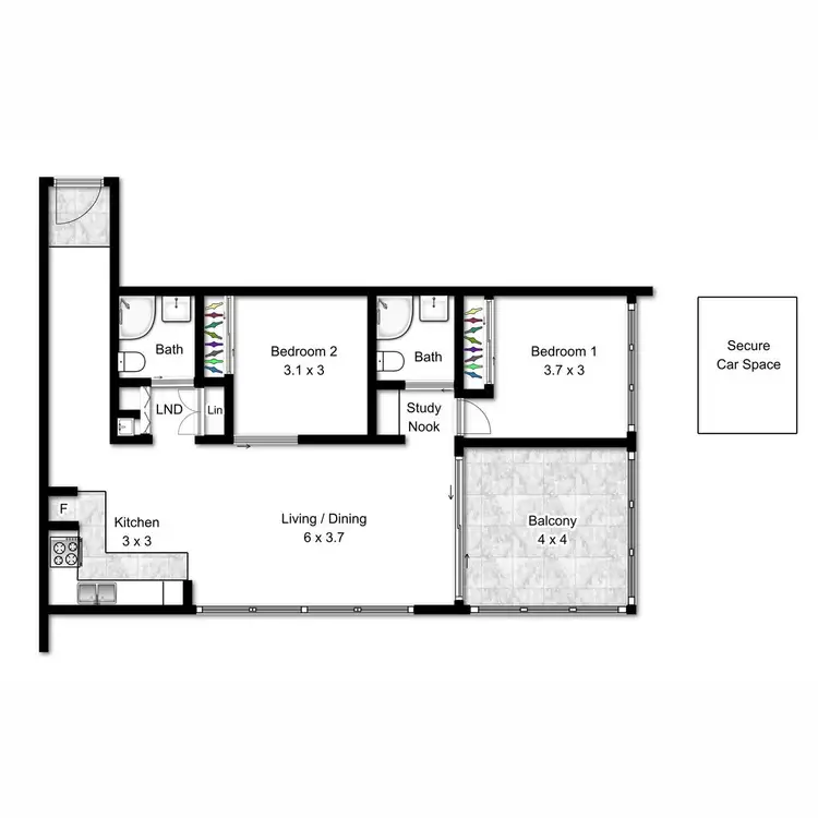 Floorplan of Homely unit listing, 510/18 Thorn Street, Kangaroo Point QLD 4169