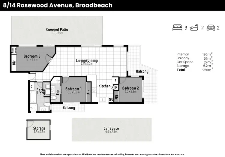 Floorplan of Homely unit listing, 8/14 Rosewood Avenue, Broadbeach QLD 4218