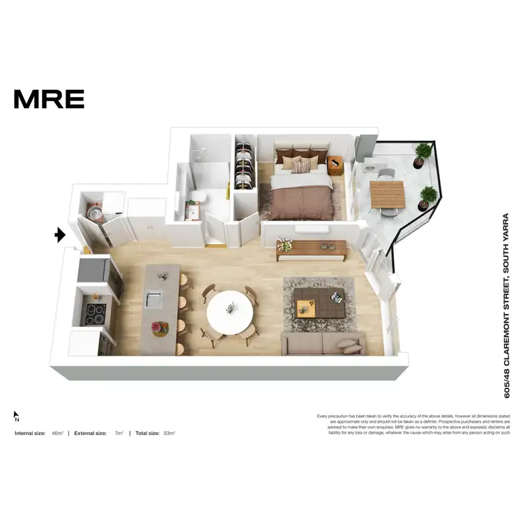 Floorplan of Homely apartment listing, 605/48 Claremont Street, South Yarra VIC 3141