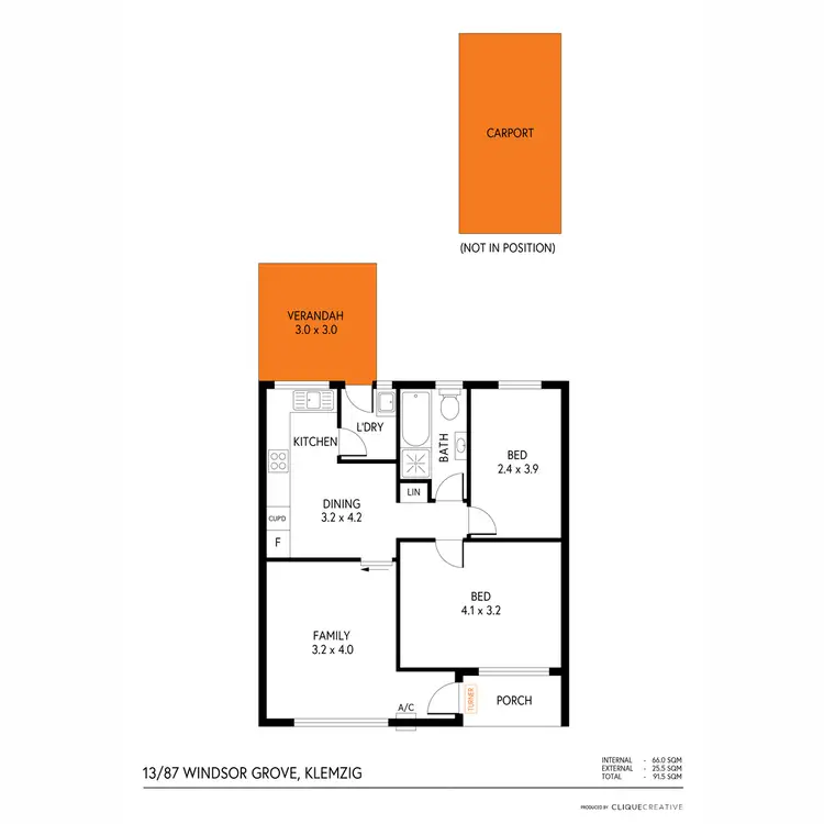 Floorplan of Homely unit listing, 13/87 Windsor Grove, Klemzig SA 5087
