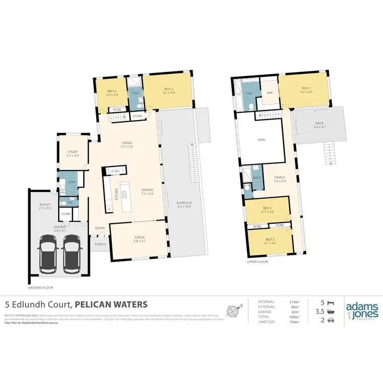 Floorplan of Homely house listing, 5 Edlundh Court, Pelican Waters QLD 4551