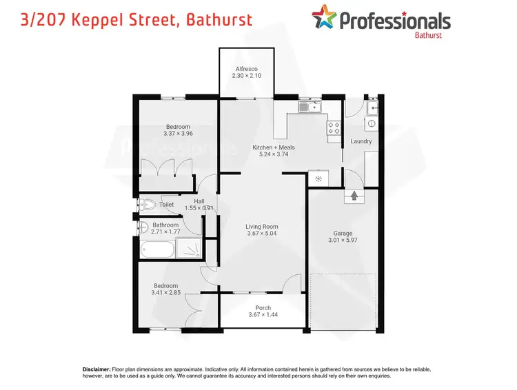 Floorplan of Homely unit listing, 3/207 Keppel Street, Bathurst NSW 2795