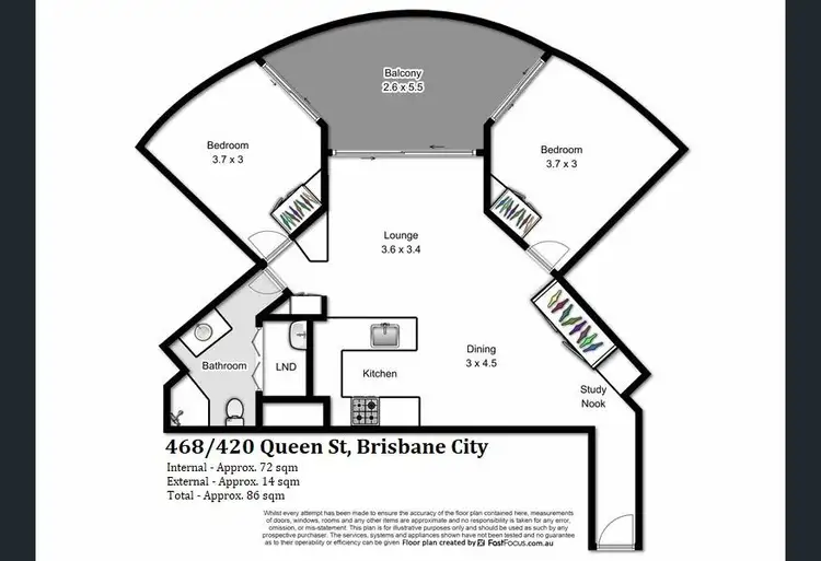 Floorplan of Homely unit listing, 468/420 Queen Street, Brisbane City QLD 4000