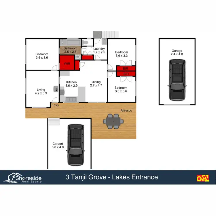 Floorplan of Homely house listing, 3 Tanjil Grove, Lakes Entrance VIC 3909