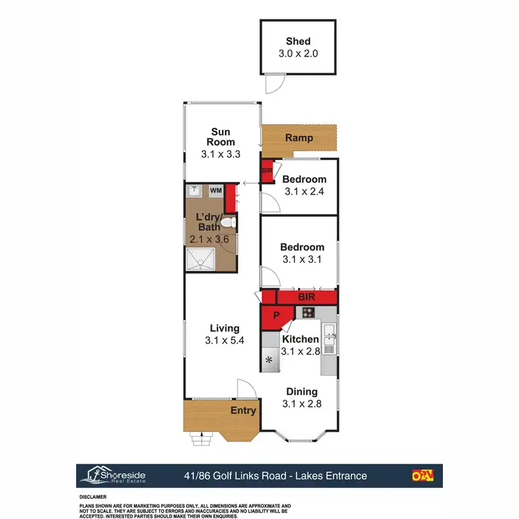 Floorplan of Homely unit listing, 41/86 Golf Links Road, Lakes Entrance VIC 3909