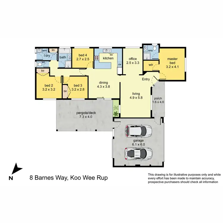 Floorplan of Homely house listing, 8 Barnes Way, Koo Wee Rup VIC 3981