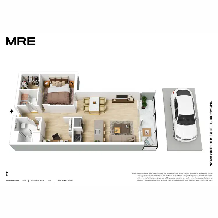 Floorplan of Homely apartment listing, 309/9 Griffiths Street, Richmond VIC 3121