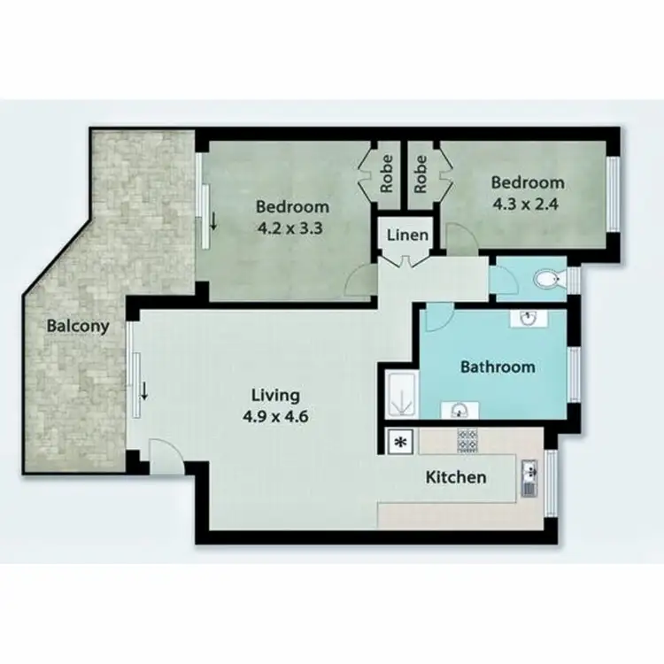 Floorplan of Homely unit listing, 9/1881 Gold Coast Highway, Burleigh Heads QLD 4220