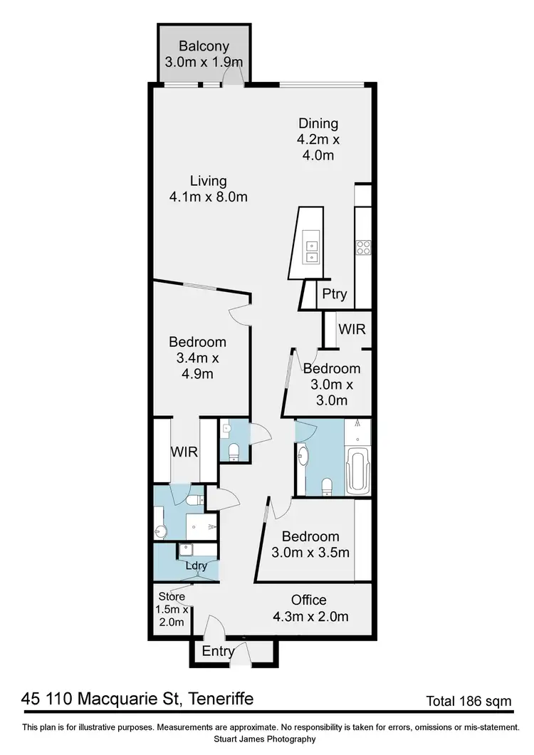 Floorplan of Homely unit listing, 45/110 Macquarie Street, Teneriffe QLD 4005