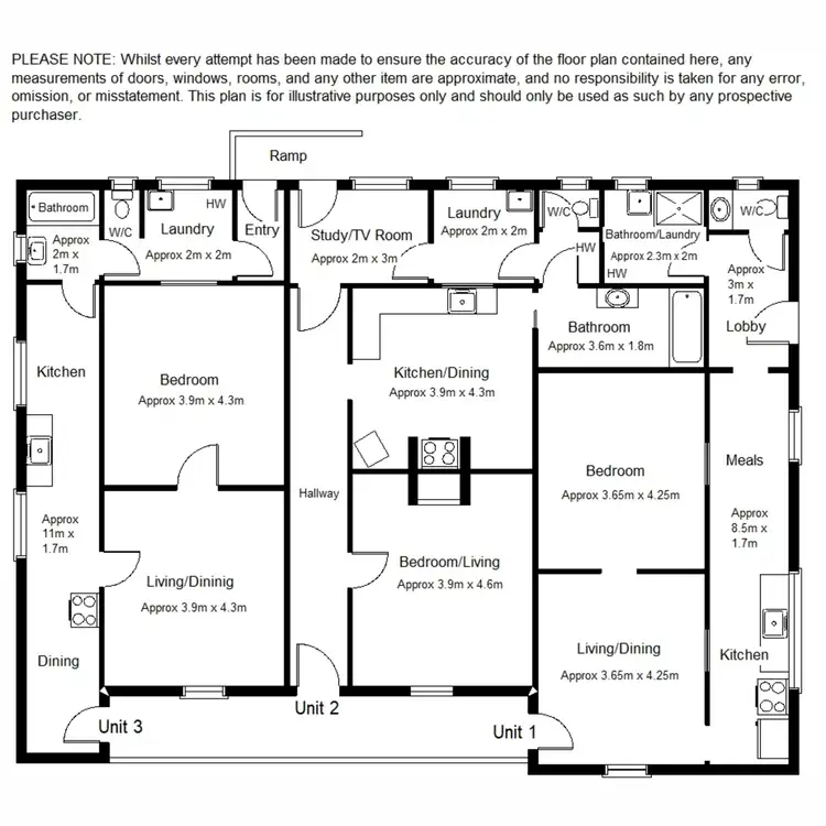 Floorplan of Homely unit listing, 1, 2 & 3/20 Johnson Street, Port Augusta SA 5700