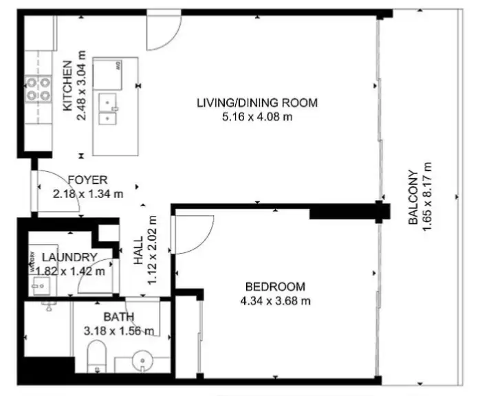 Floorplan of Homely unit listing, 709/3018 Surfers Paradise Boulevard, Surfers Paradise QLD 4217