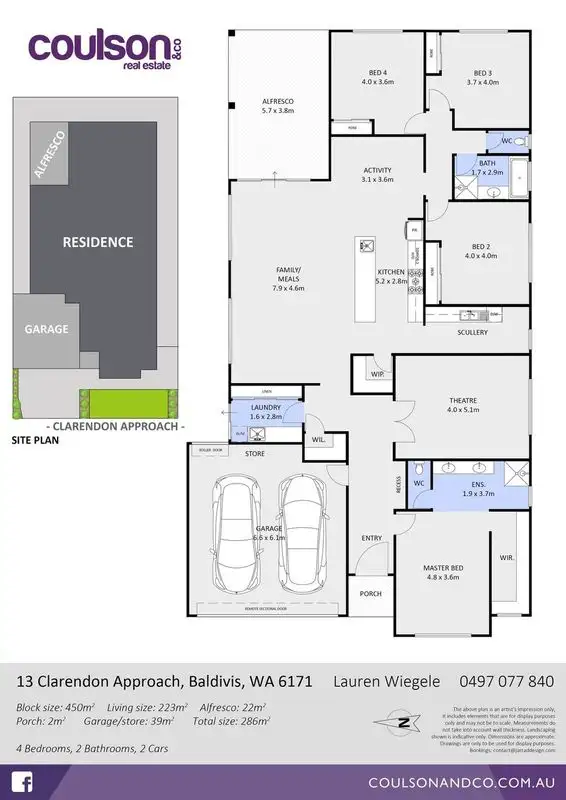 Floorplan of Homely house listing, 13 Clarendon Approach, Baldivis WA 6171