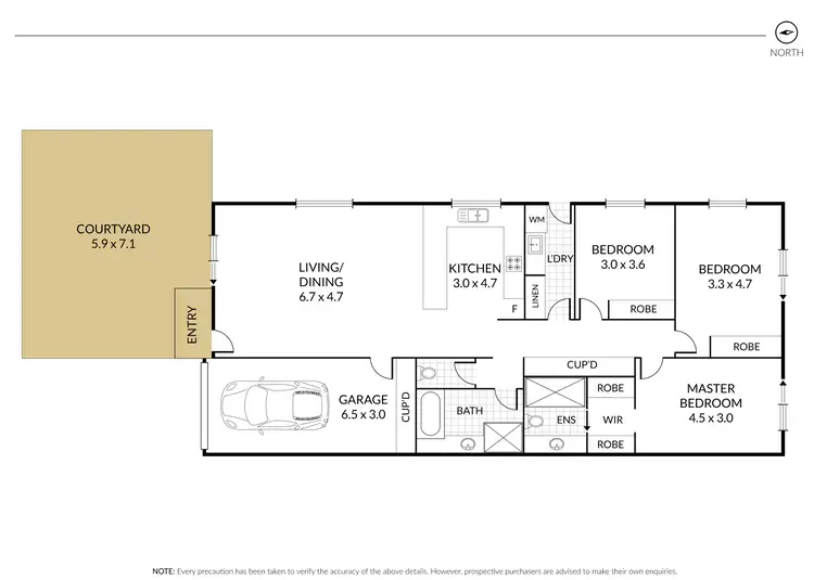 Floorplan of Homely unit listing, 1/400 Alderley Street, Kearneys Spring QLD 4350