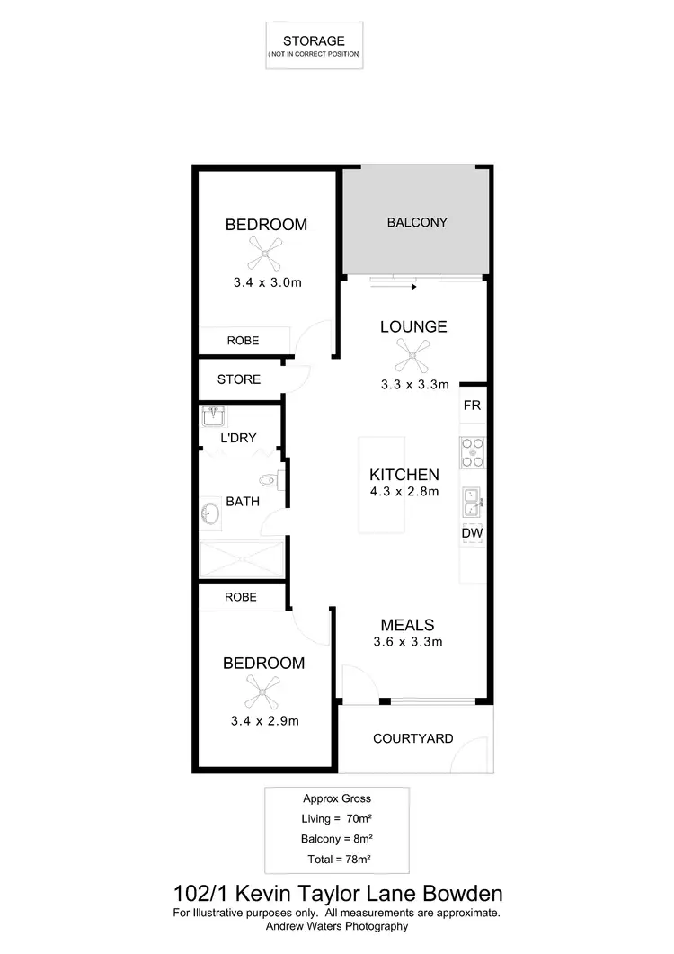 Floorplan of Homely apartment listing, 102/1 Kevin Taylor Lane, Bowden SA 5007