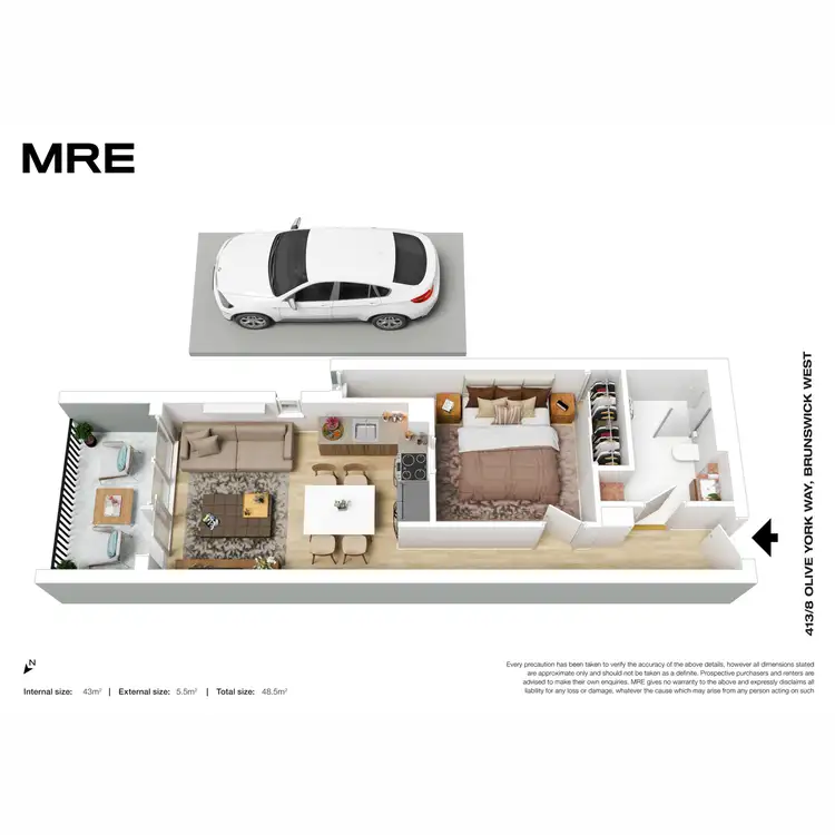 Floorplan of Homely apartment listing, 413/8 Olive York Way, Brunswick West VIC 3055
