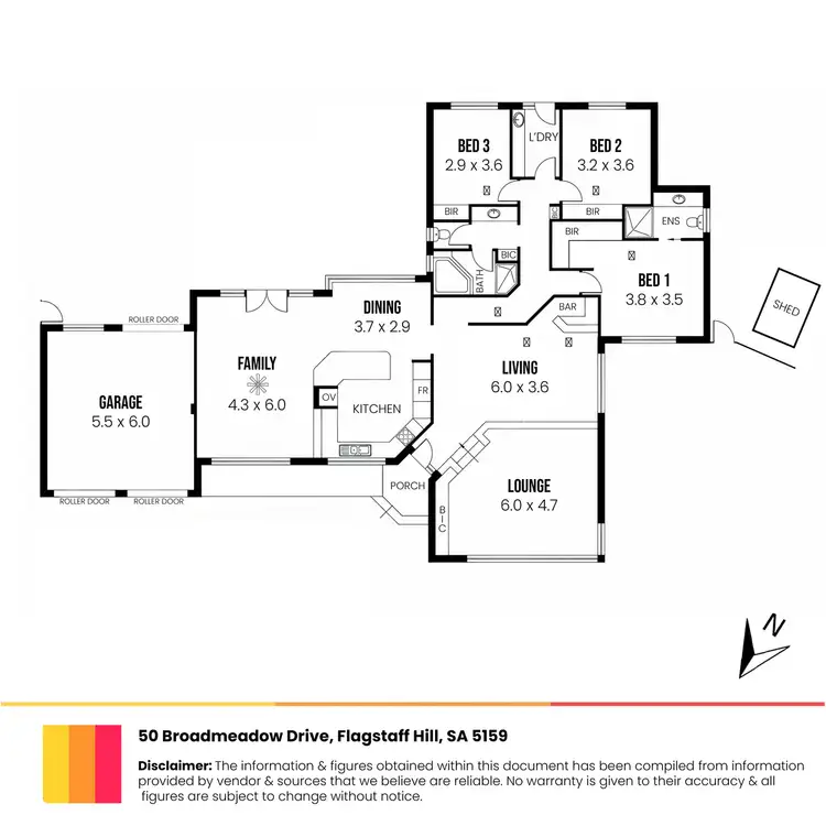 Floorplan of Homely house listing, 50 Broadmeadow Drive, Flagstaff Hill SA 5159