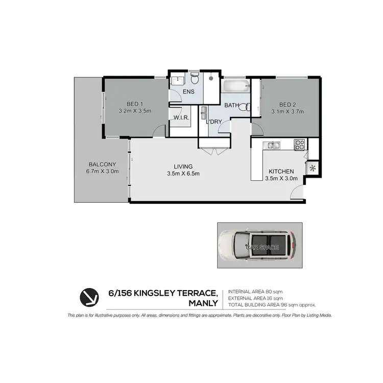 Floorplan of Homely apartment listing, 6/156 Kingsley Terrace, Manly QLD 4179