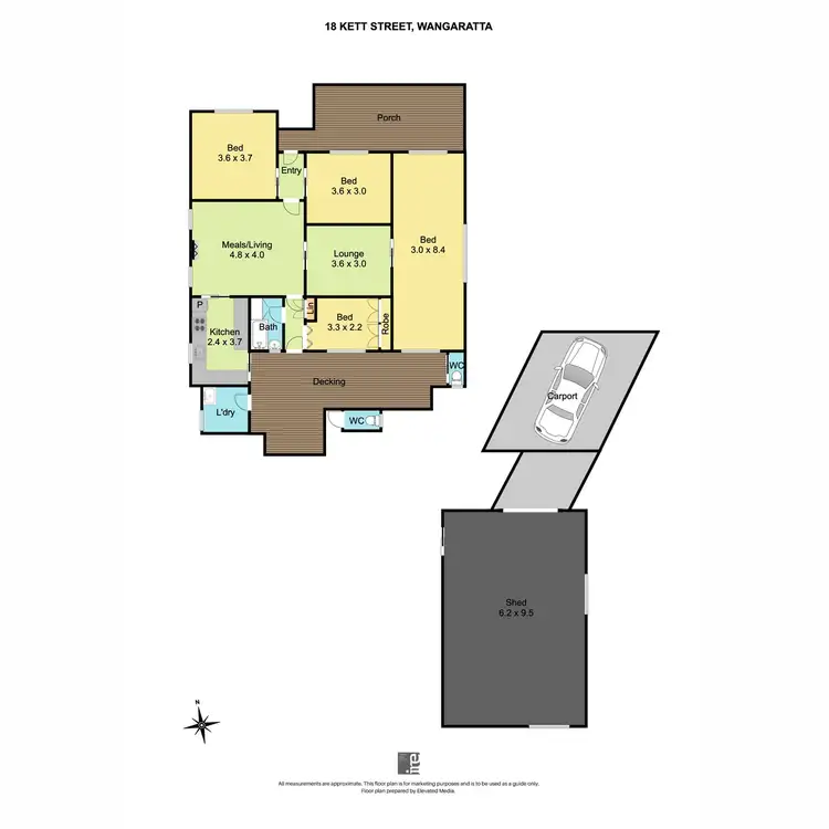 Floorplan of Homely house listing, 18 Kett Street, Wangaratta VIC 3677