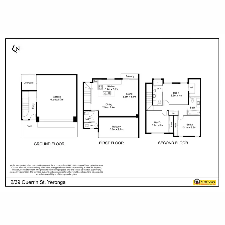 Floorplan of Homely townhouse listing, 2/39 Querrin Street, Yeronga QLD 4104