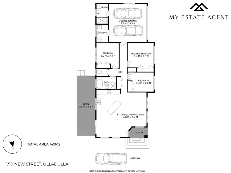 Floorplan of Homely villa listing, 1/10 New Street, Ulladulla NSW 2539