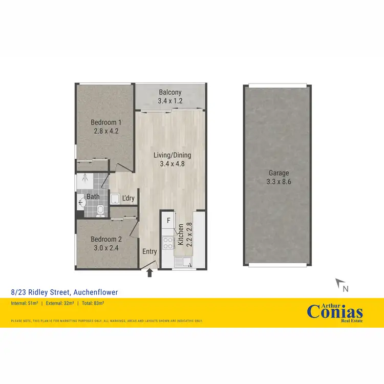 Floorplan of Homely unit listing, 8/23 Ridley Street, Auchenflower QLD 4066