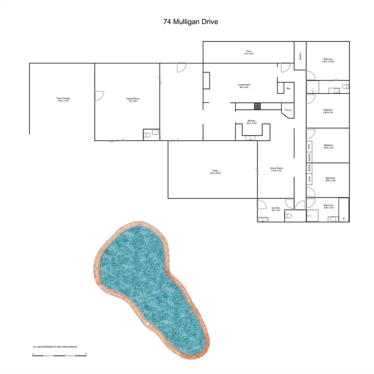 Floorplan of Homely rural property listing, 74 Mulligan Drive, Waterview Heights NSW 2460