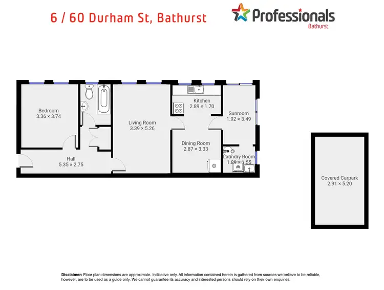 Floorplan of Homely unit listing, 6/60 Durham Street, Bathurst NSW 2795