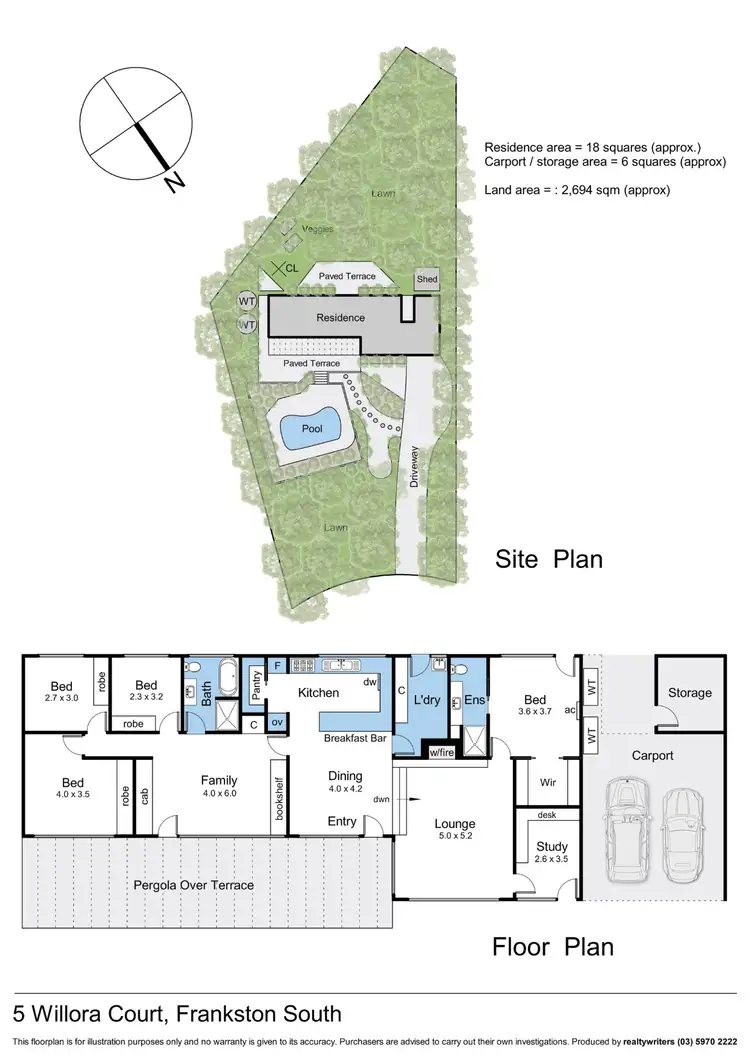 Floorplan of Homely house listing, 5 Willora Court, Frankston South VIC 3199