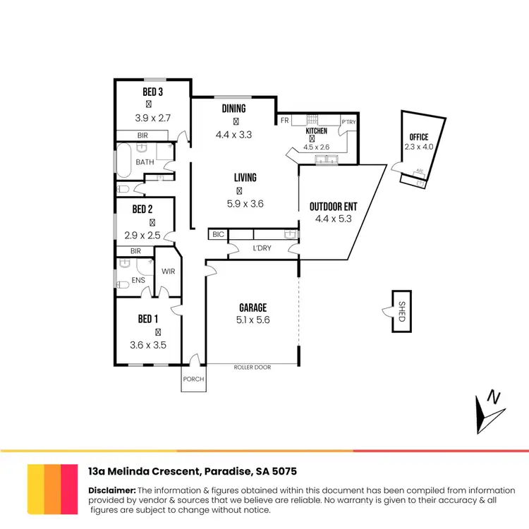 Floorplan of Homely house listing, 13A Melinda Crescent, Paradise SA 5075