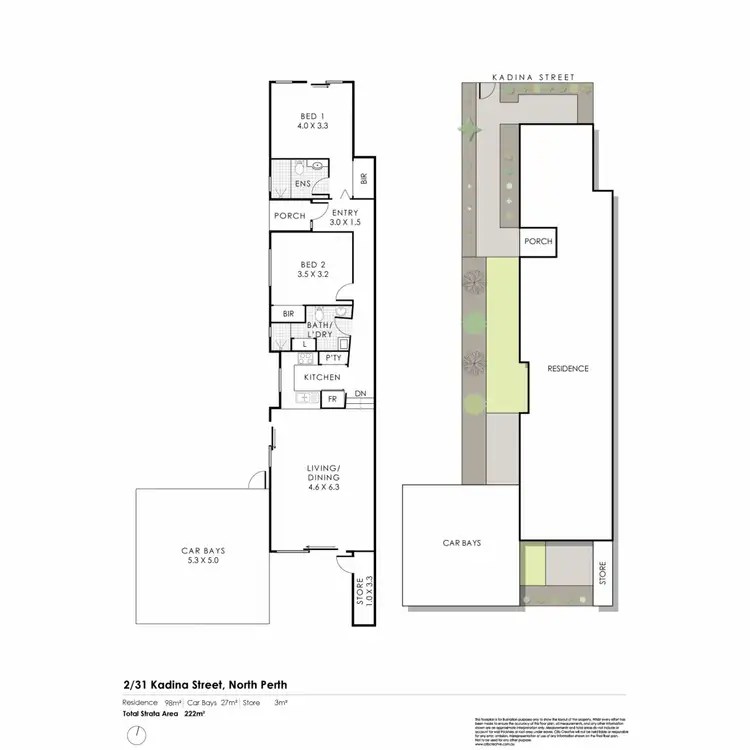Floorplan of Homely apartment listing, 2/31 Kadina Street, North Perth WA 6006