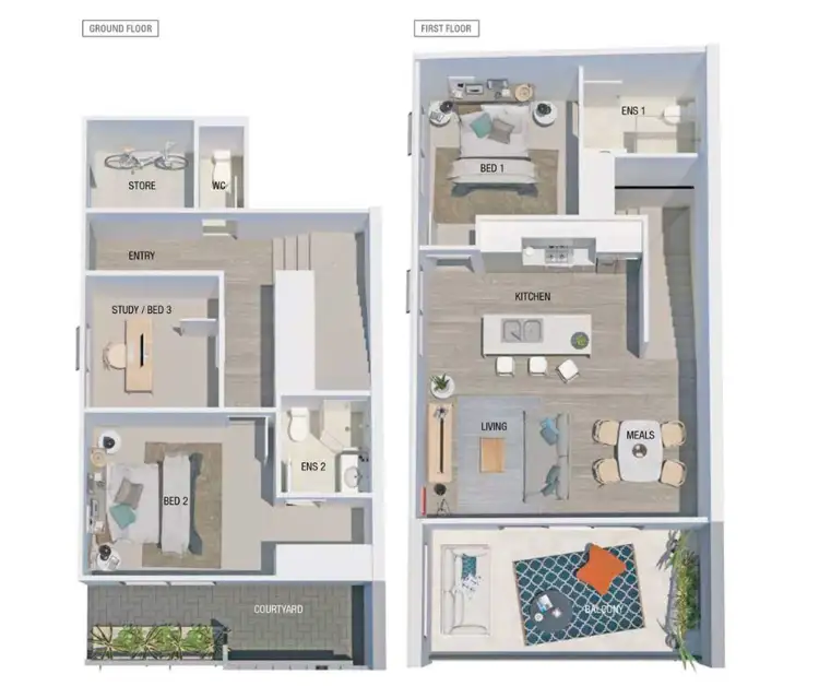 Floorplan of Homely townhouse listing, 383A Shorehaven Boulevard, Alkimos WA 6038
