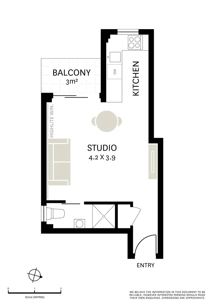 Floorplan of Homely studio listing, 51/13 Campbell Avenue, Paddington NSW 2021