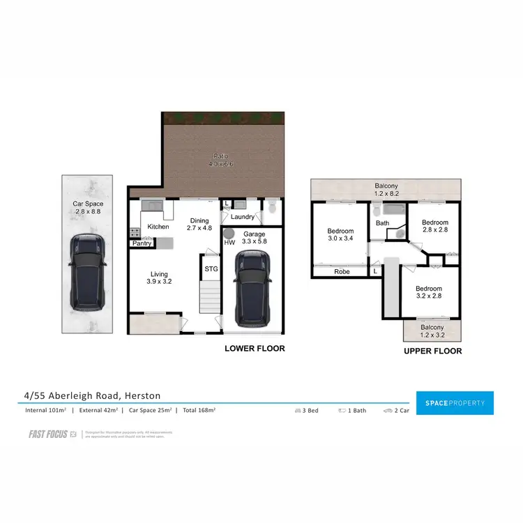 Floorplan of Homely townhouse listing, 4/55 Aberleigh Road, Herston QLD 4006