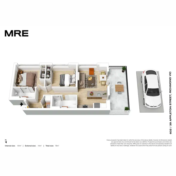 Floorplan of Homely apartment listing, 602/39 Appleton Street, Richmond VIC 3121