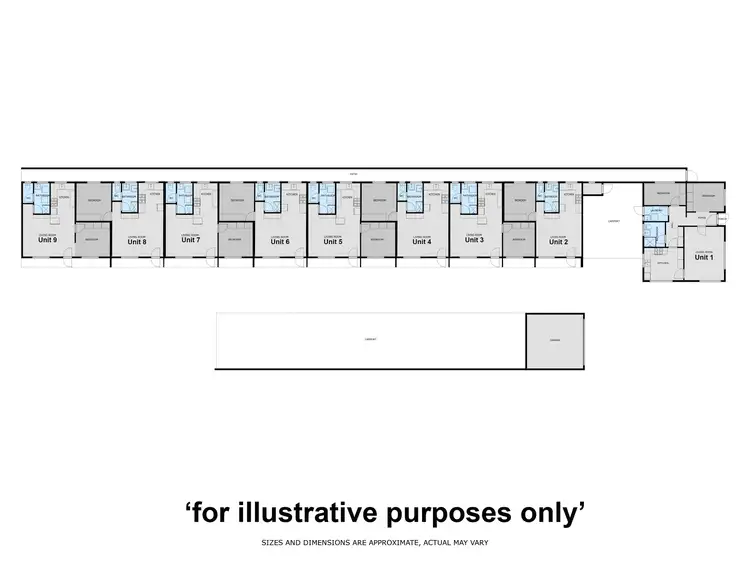 Floorplan of Homely block of units listing, 1-9/286 Beechworth Road, Wodonga VIC 3690