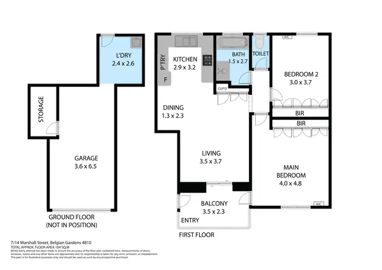 Floorplan of Homely unit listing, 7/14 Marshall Street, Belgian Gardens QLD 4810