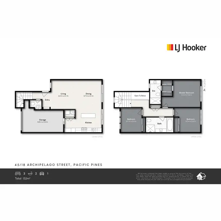 Floorplan of Homely townhouse listing, 45/18 Archipelago Street, Pacific Pines QLD 4211