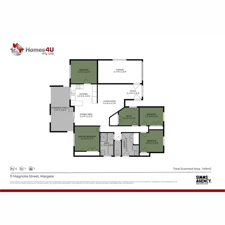Floorplan of Homely house listing, 11 Magnolia Street, Margate QLD 4019